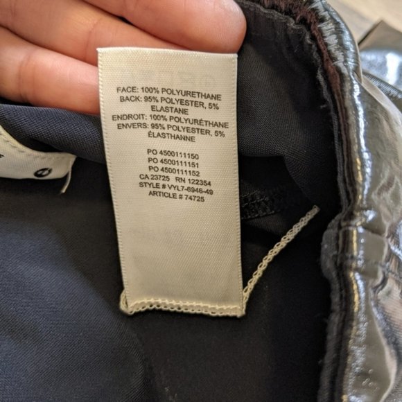 Aritzia Wilfred Daria Shiney Black Faux Leather Vegan Legging Pants - Picture 7 of 8